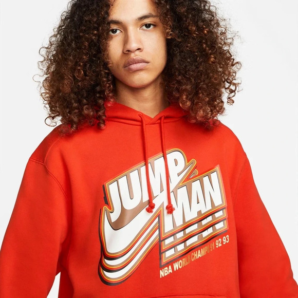 NWT Jordan Men's Jumpman Core Fleece Red Pullover Hoodie Size XXL - Picture 10 of 10